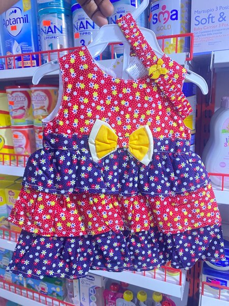 Multi Colored 3 sisters dress with head band