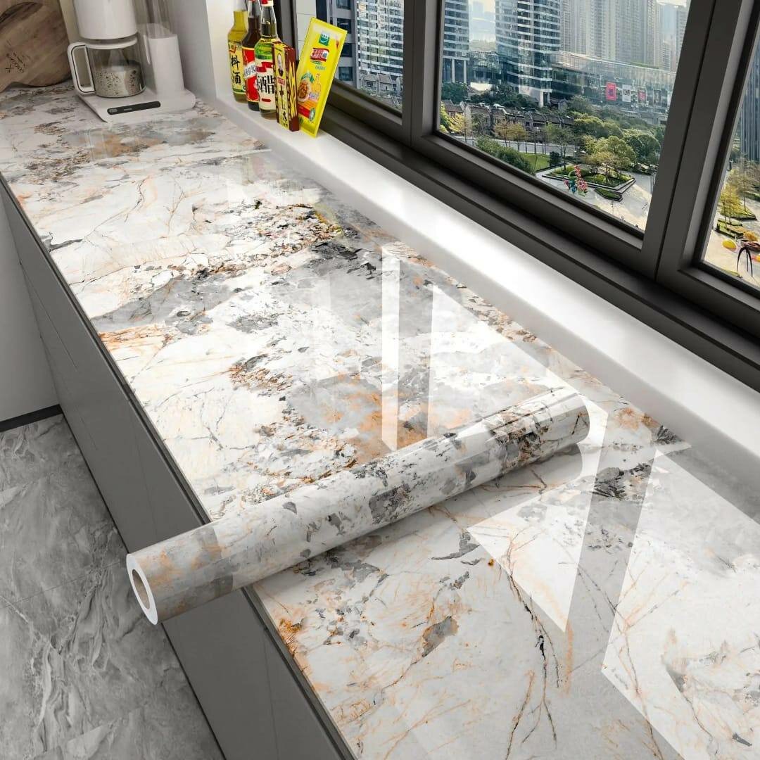 Autocollant marbre PVC cuisine