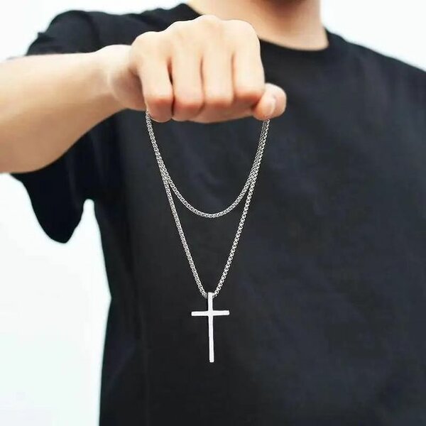 Collier Croix Acier Inoxydable