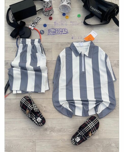 Ensemble rayé style décontracté