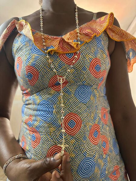 Sautoir chapelet plaqué femme