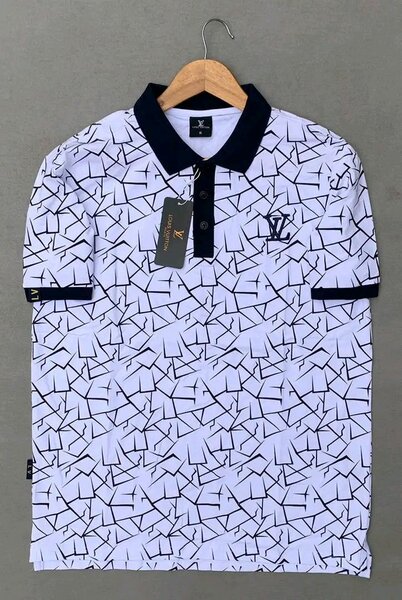 Polo tendance pour homme imprimé géométrique