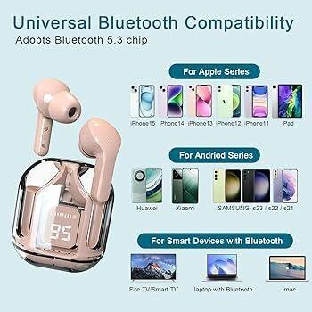 Écouteurs Bluetooth Max - Rose