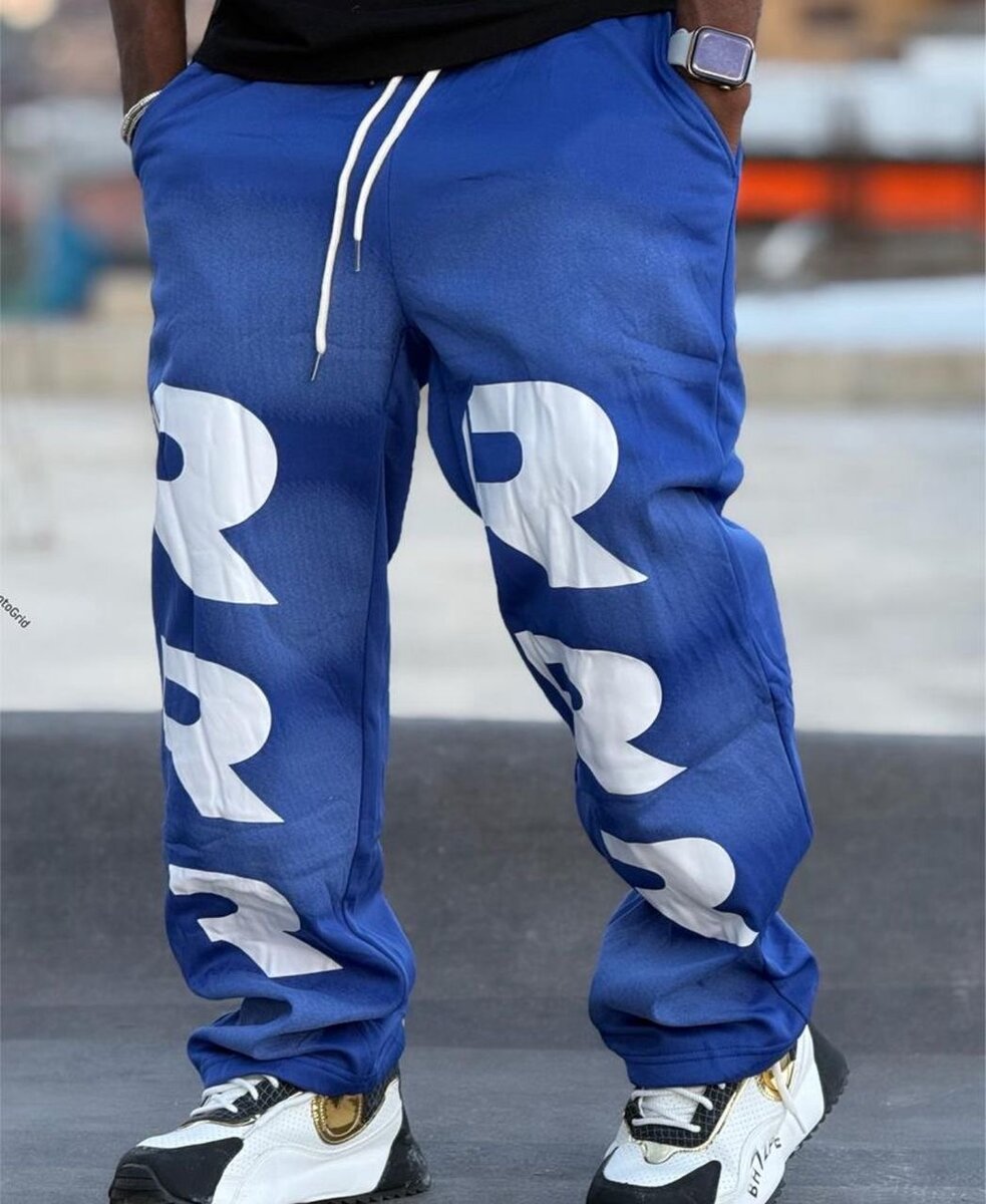 Pantalon streetwear bleu