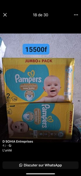 Couche pampers t1 ,2