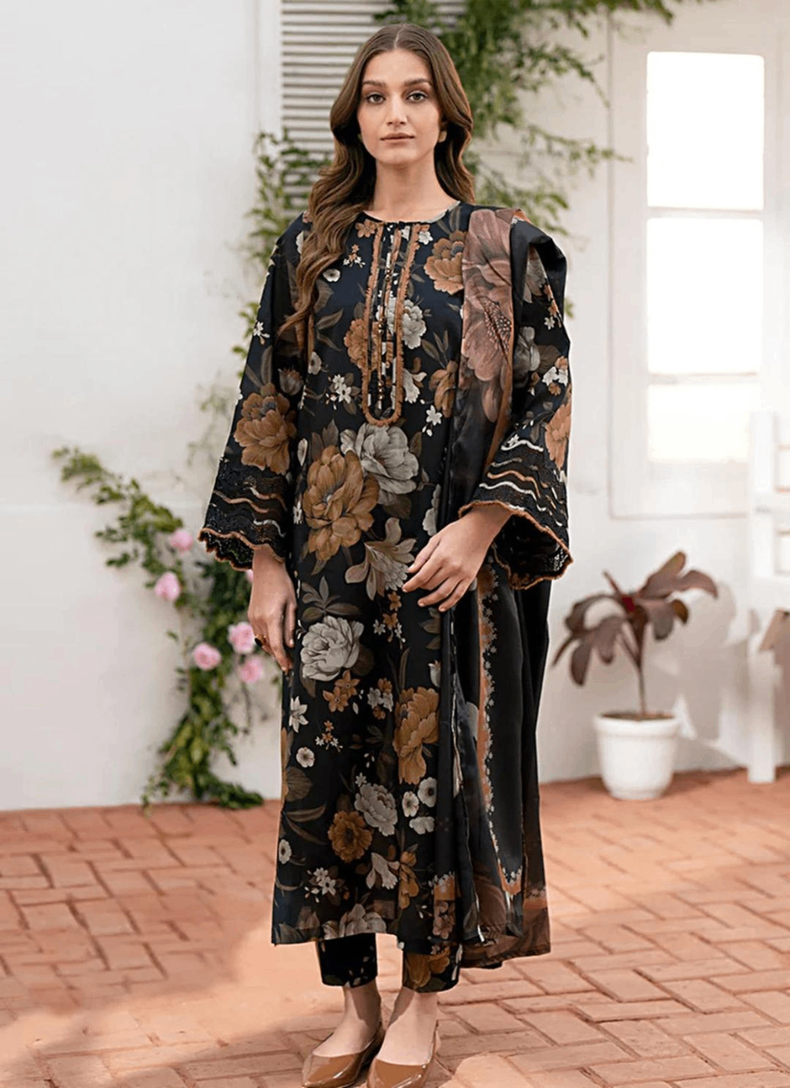 3pcs Women's Unstitched Linen Suit