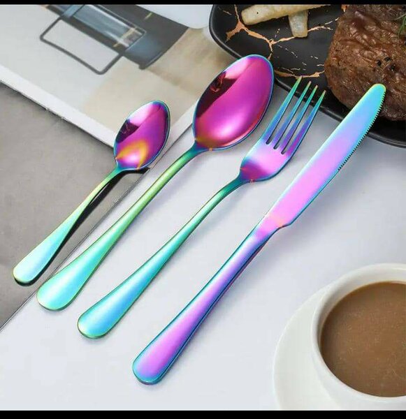 Ensemble de 24 cuillères arc en ciel