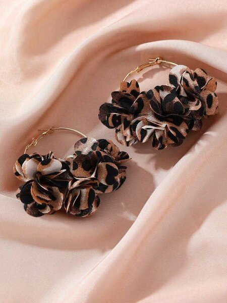 Boucles d'oreilles fleur léopard