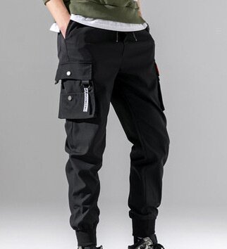 Pantalons cargo noirs homme résistants