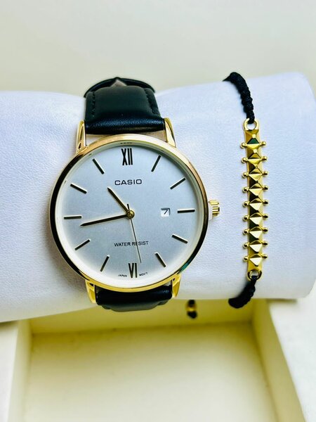 Duo Casio noir doré unisexe