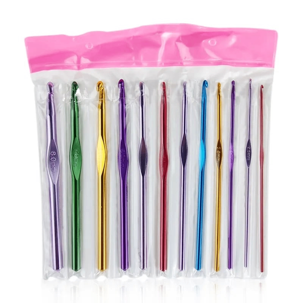 12pcs  aluminium crochet hook set
