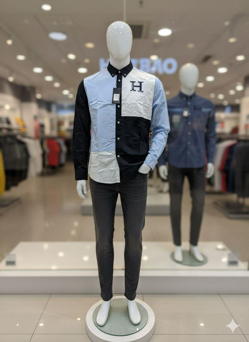 Chemise Homme Patchwork Élégante