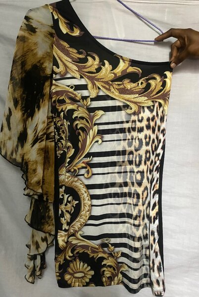 Top asymétrique imprimé animal