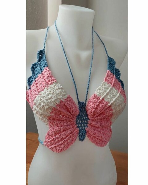 Croc top bigarré en laine