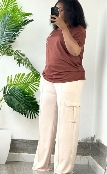 Pantalon cargo blanc décontracté