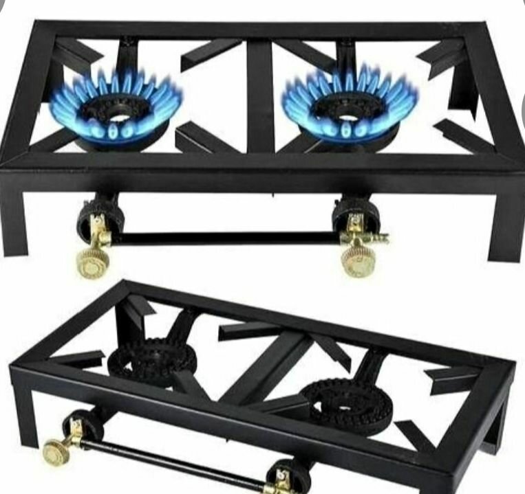 Réchaud à gaz double en acier