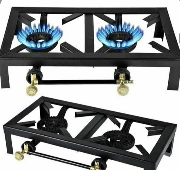 Réchaud à gaz double en acier