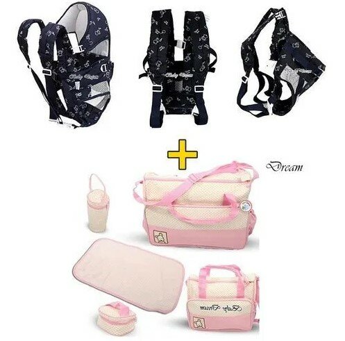 Porte-bébé Kangourou Avec Sac à Langer 5 Pièces- Multicolore