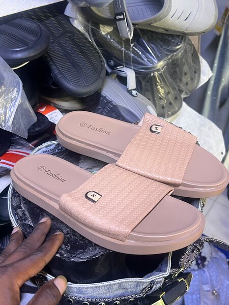Women's Rose Gold Slides Sandals