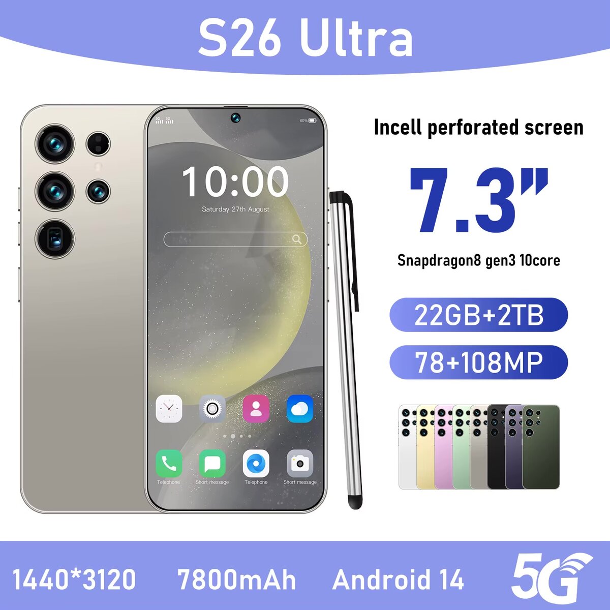 Smartphone S26 Ultra 7.3" 5G