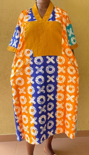 Robe africaine patchwork wax