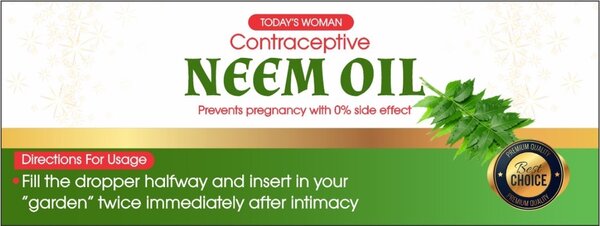 Contraceptive Neem oil