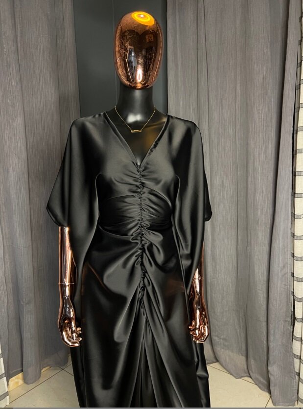 Belle- Ruched Silk Boubou