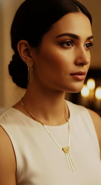 Collier doré élégant femme