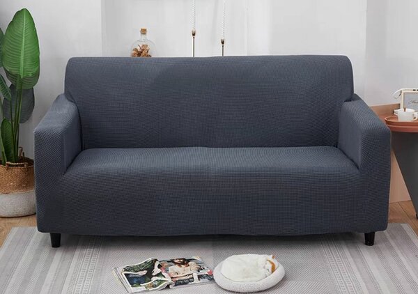 Housse de canapé élastique gris foncé