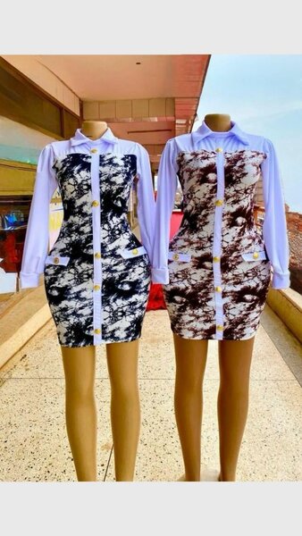 Robe chemise imprimée pour femme