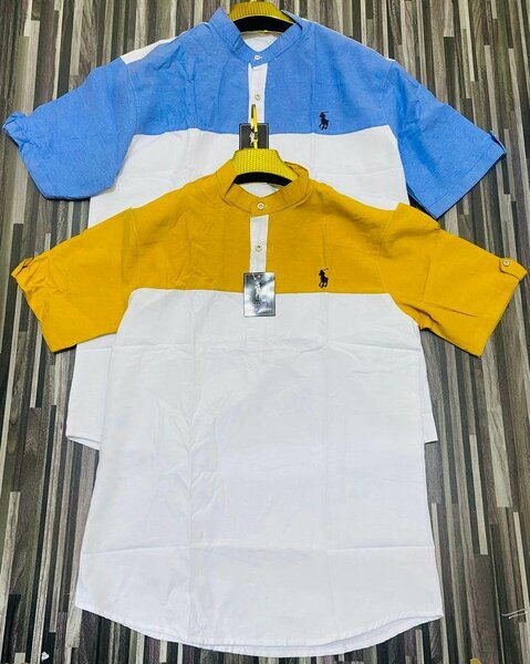 Chemise bicolore manches courtes