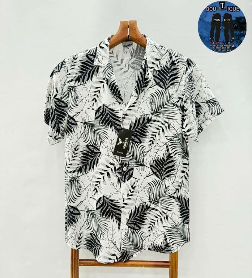 Chemise à motifs tropicaux