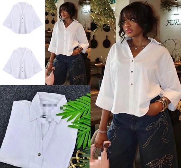 Blouse en coton rayée
