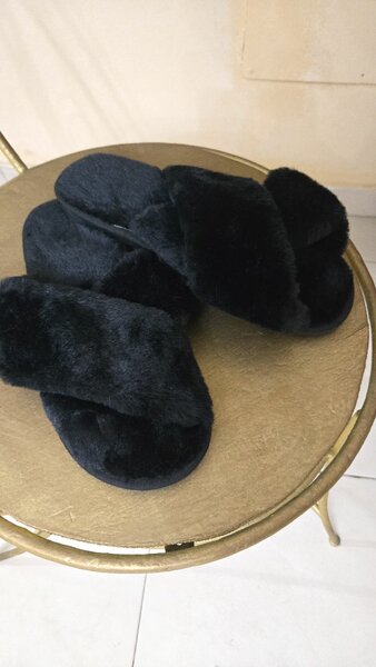 Cozy Black Fleece Slippers