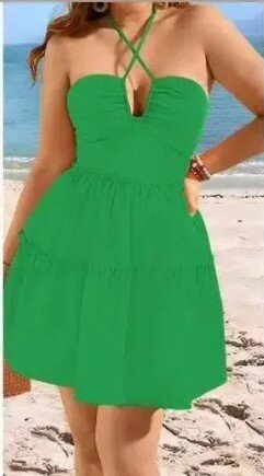 Beautiful and stylish women's dress with open shoulders
