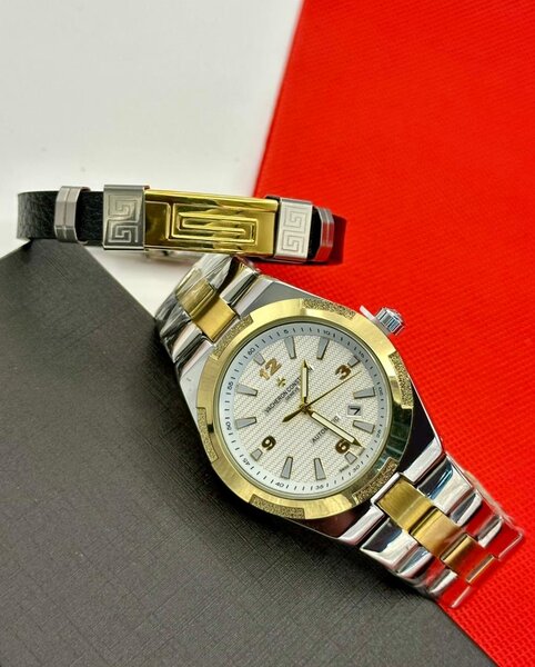 Montre élégante bicolore