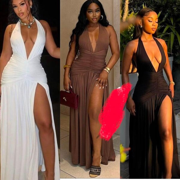 Robe de soirée fendue élégante