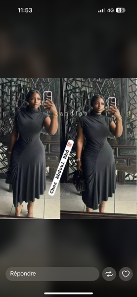 Robe Élégante Noire Drapée