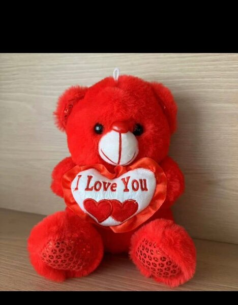 Ours en peluche rouge avec cœur 'I Love You'