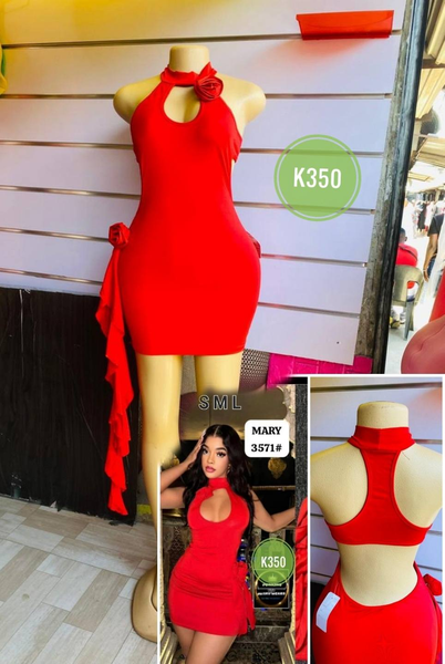 red dress with open back