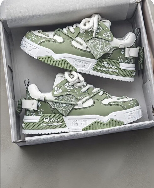 Chaussures à plateforme vertes pour homme