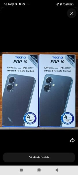 Smartphone Tecno Pop 10 4G