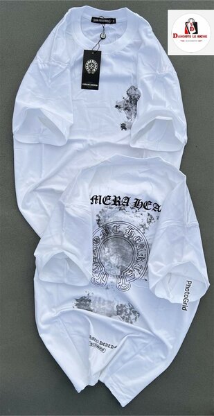 T-shirt blanc imprimé unisexe