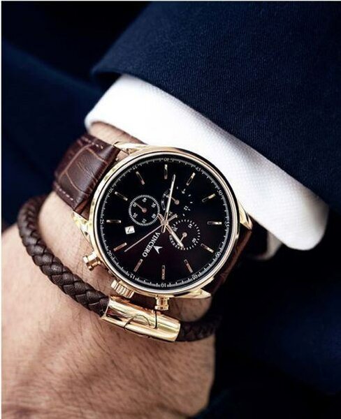 Montre Homme Élégante en Cuir