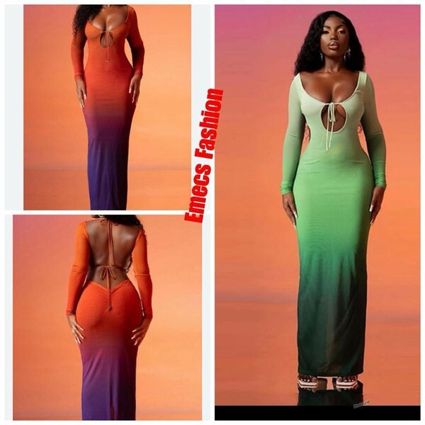 Robe longue dégradé élégante