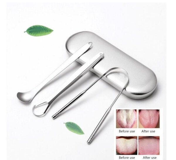 3PCS/Set Stainless Steel Oral Tongue Scrapper