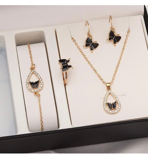 Set Bijoux Papillon Doré