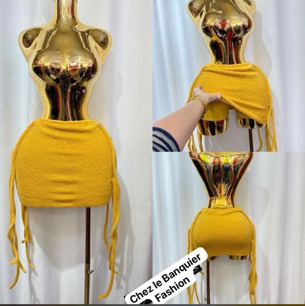 Jupe jaune tendance femme