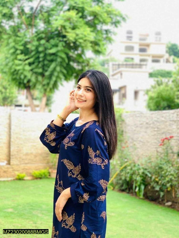 2 Pcs woman's stitched Linen Embroidered shirt