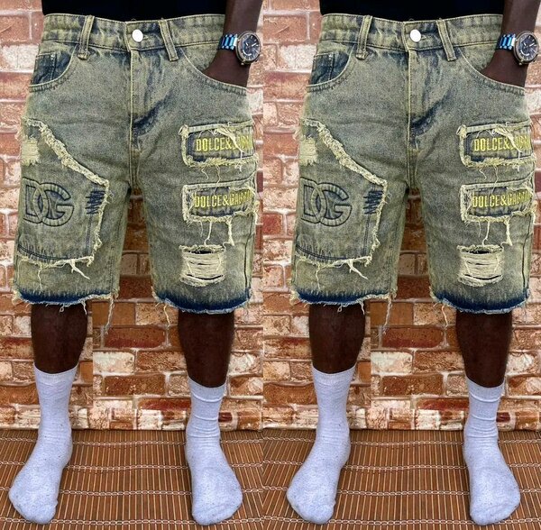 Shorts en Jean Déchirés Homme